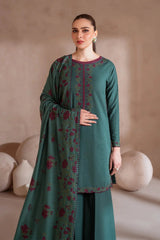 LF-IZ2925 Unstitched Fully Embroidered Dhanak Suit With Fully Embroidered Dhanak Shawl