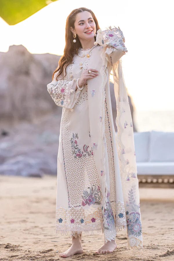 LF-QL2605 Lawn Unstitched Embroidered 3pc Suit With Organza Embroidered Dupatta