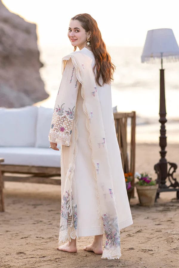 LF-QL2605 Lawn Unstitched Embroidered 3pc Suit With Organza Embroidered Dupatta