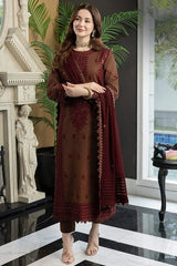 LF-AJ56 Unstitched Embroidered Lawn Suit With Embroidered Lawn Dupatta