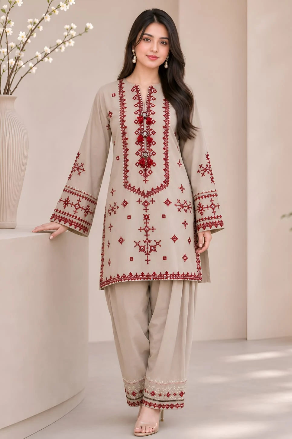 LF-MB2820 Lawn Fully Sequence Embroidered 2pc Embroidered Trouser as well