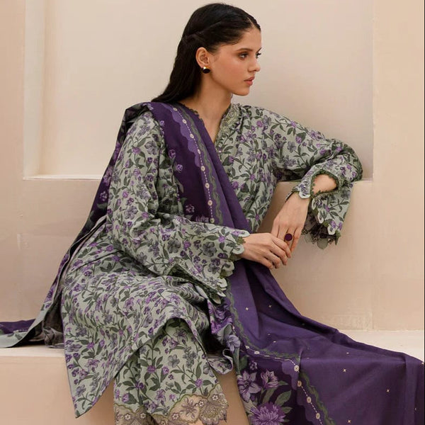SR-BQ403 Digital Printed Khaddar 3Pc Suit With Digital Printed Khaddar Dupatta