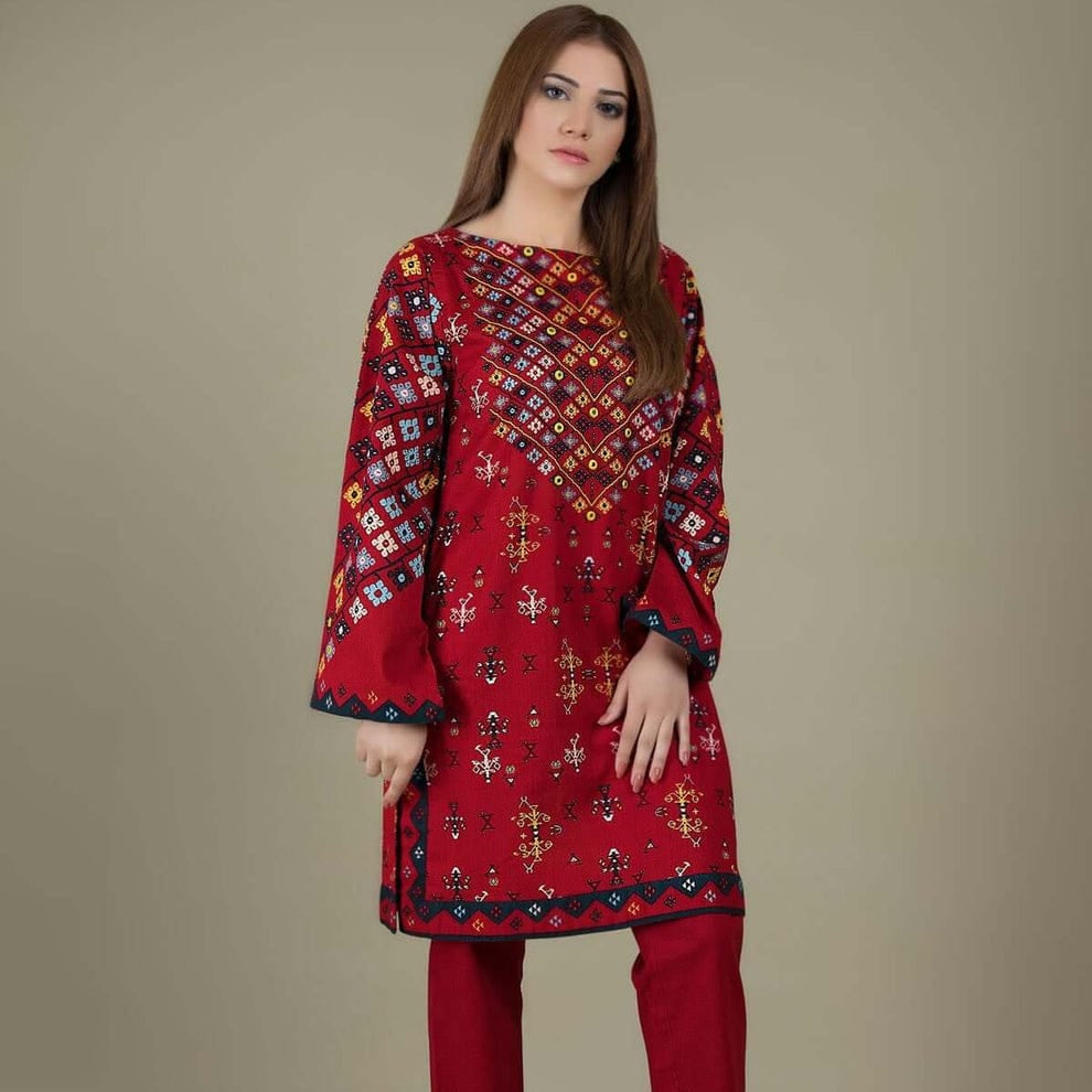 SR-KS760 Lawn Embroidered 2pc Suit