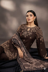 SR-BQ140 Dhanak Embroidered Suit With Digital Printed Wool Shawl
