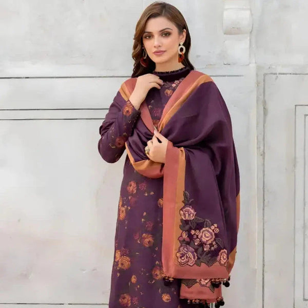 Khaddar 3pc Digital Printed Suit With Digital Printed Khaddar Dupatta