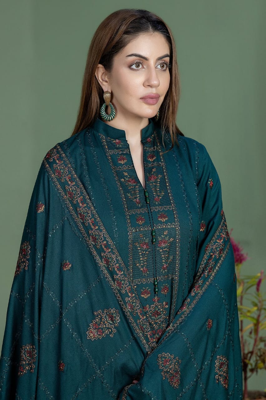 Highly Recommended SR-AJ940 Unstitched Fully Embroidered Lawn Suit With 4 Sided Embroidered Lawn Dupatta