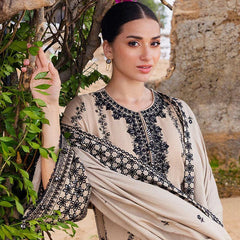 SR-AJ950 Unstitched Fully Embroidered Dhanak Suit With Embroidered Dhanak Shawl