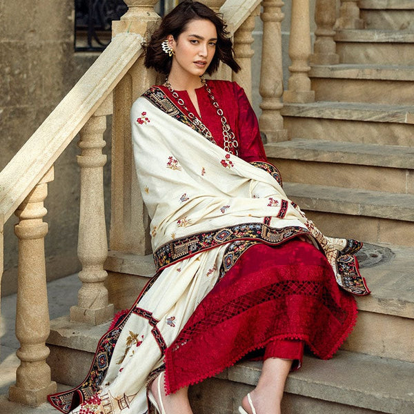 SR-MQ560 Dhanak Embroidered Suit with Dhanak Embroidered Shawl