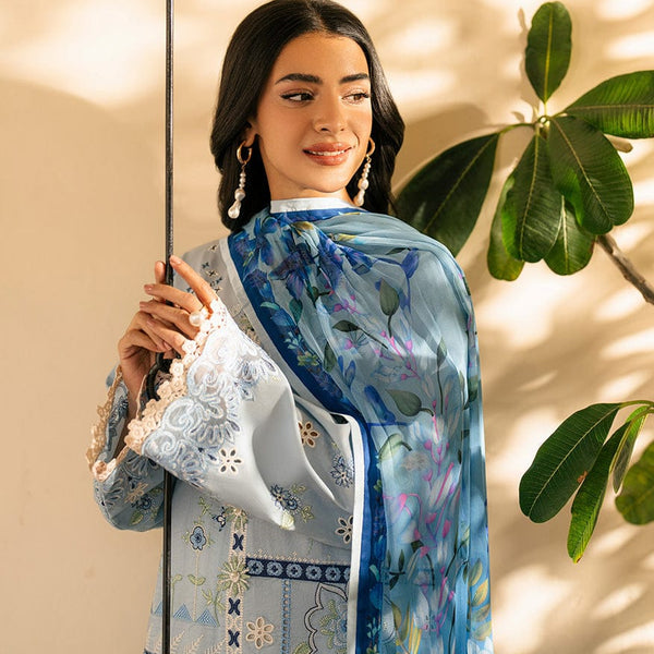 SR-QL1049 Unstitched Fully Embroided Dhanak Suit With Wool Shawl