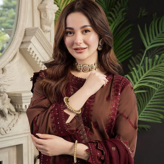 SR-AJ56 Unstitched Embroidered Dhanak Wool Suit With Embroidered Dhanak Shawl
