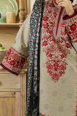 SR-57 Unstitched Fully Embroided Dhanak Suit With Wool Shawl