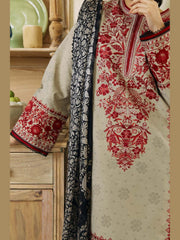 SR-ZS57 Unstitched Fully Embroided Lawn Suit With Cotton Lawn Dupatta