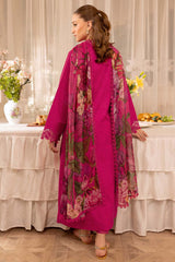 SR-FR2725 Lawn Unstitched Embroidered 3pc Suit With Digital Printed Cotton Lawn Dupatta