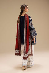 SR-RR610 Unstitched Heavy Embroidered Dhanak Suit With Digital Printed Monar Dupatta