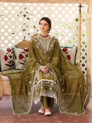 SR-MR590 Unstitched Heavy Embroidered Lawn Suit With Embroidered Lawn Dupatta