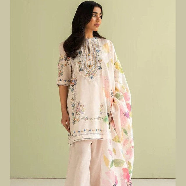 SR-BQ423 Unstitched Digital Printed Lawn Suit 3pc With Digital Printed Silk Dupatta