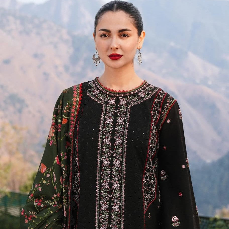 SR-MB520 Dhanak Embroidered Suit With Digital Printed Woolen Shawl