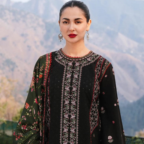 SR-MB520 Dhanak Embroidered Suit With Digital Printed Woolen Shawl