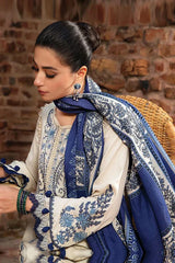 SR-715 Dhanak Embroidered Suit With Digital Printed Wool Shawl