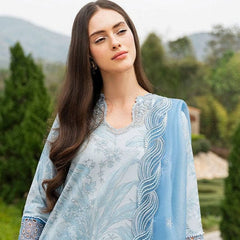 SR-MB510 Lawn Unstitched Embroidered 3pc Suit With Embroidered Organza Dupatta