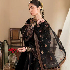 SR-804 Sequence Embroidered 9000 Micro Velvet 3Pc With Organza Embroidered Dupatta
