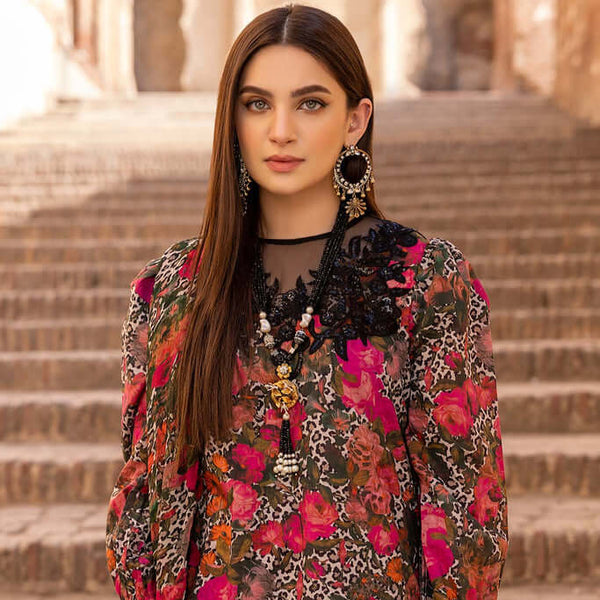 Linen Unstitched Digital Printed Suit With Linen Dupatta