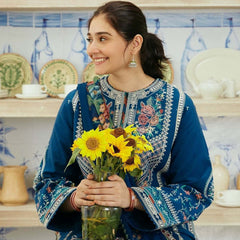 SR-ZS50 Unstitched Fully Embroided Lawn Suit With Cotton Lawn Digital Printed Dupatta