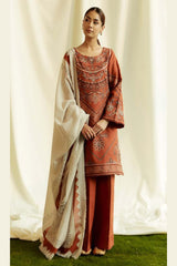 SR-ZS2555(B) Unstitched Embroidered Lawn 3pc Suit With Cotton Lawn Printed Dupatta