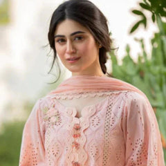 SR-1220 Lawn Unstitched Embroidered 3pc Suit With Bamber Chiffon Embroidered Dupatta