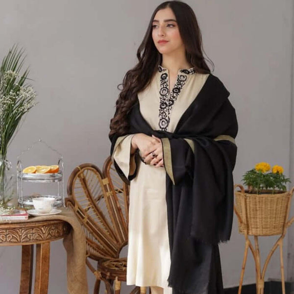 SR-AS05 Unstitched Fully Embroided Dhanak Suit With Dhanak Dupatta