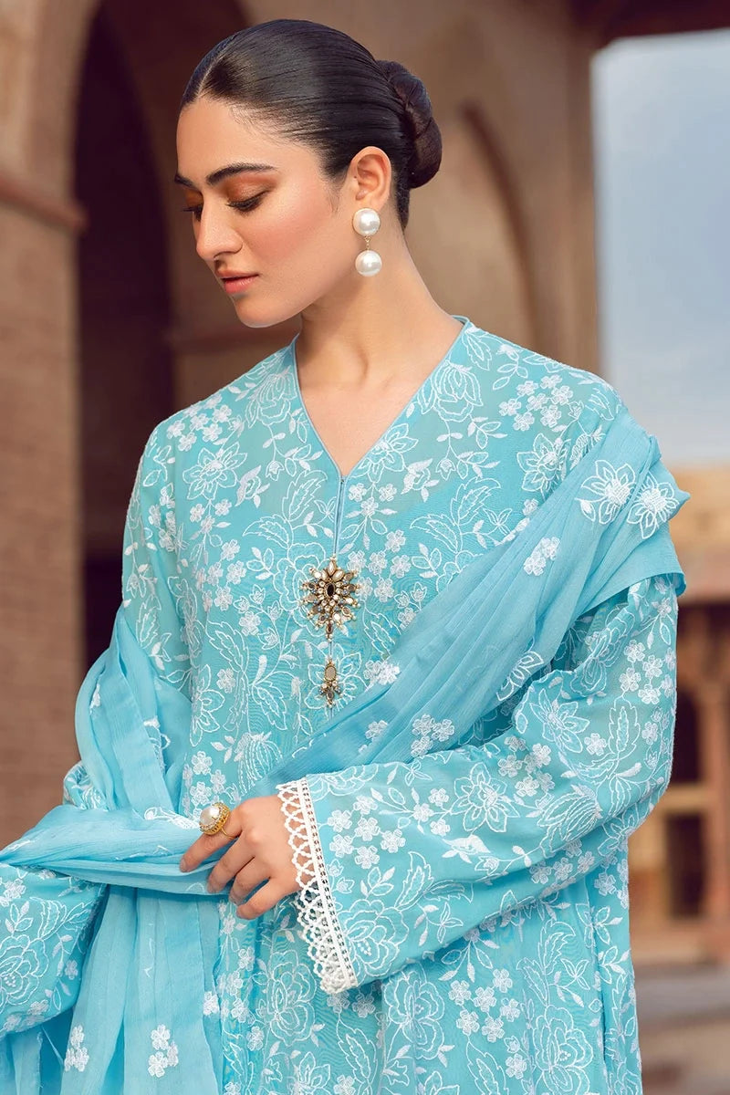 SR-108 Dhanak 3Pc Embroidered Suit With Dhanak Embroidered Shawl