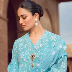 SR-108 Dhanak 3Pc Embroidered Suit With Dhanak Embroidered Shawl