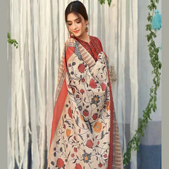 SR-845 Dhanak Embroidered Suit With Digital Printed Wool Shawl