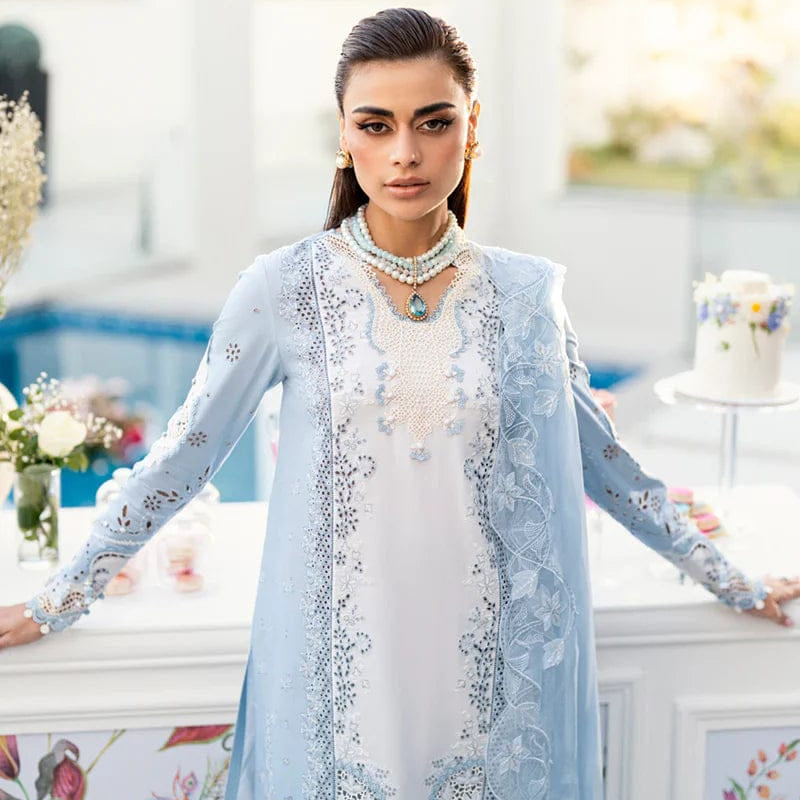 SR-CS2645 Lawn Unstitched Embroidered 3pc Suit With Embroidered Chiffon Dupatta