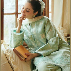 SR-49 Lawn Embroidered 3pc Suit With Printed Chiffon Dupatta