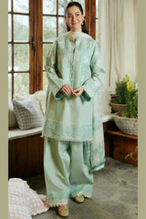 SR-49 Lawn Embroidered 3pc Suit With Printed Chiffon Dupatta