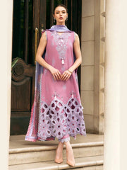 SR-MS2570B  Unstitched Embroidered Lawn 3pc Suit With Cotton Lawn Printed Dupatta