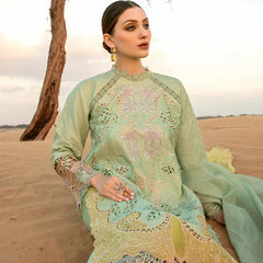SR-816 Lawn Embroidered 3pc With Embroidered Organza Dupatta