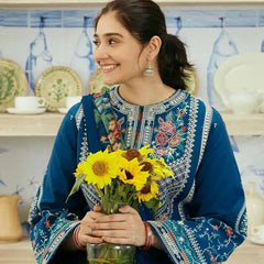 SR-50 Lawn Embroidered 3pc With Printed Chiffon Dupatta